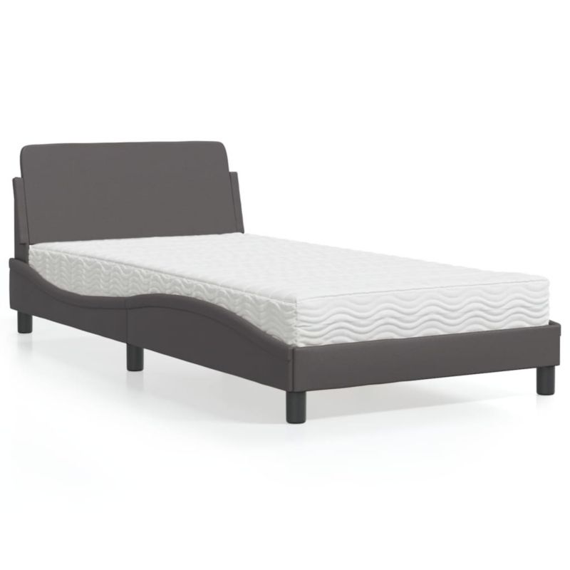 Łóżko tapicerowane WaszeMeble 100x200 cm szare WM-3208360 1 szt.