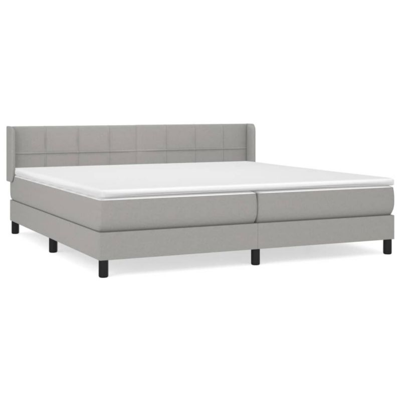 Łóżko kontynentalne WaszeMeble 200x200 cm jasnoszare WM-3129737 1 szt.