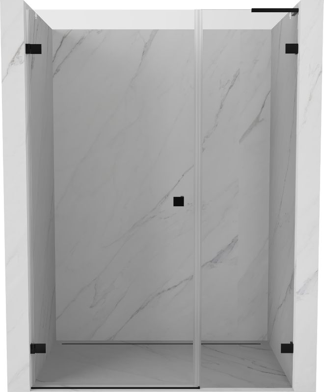 drzwi prysznicowe uchylne Mexen Lunar-B L czarne 135x200 cm 1 szt.