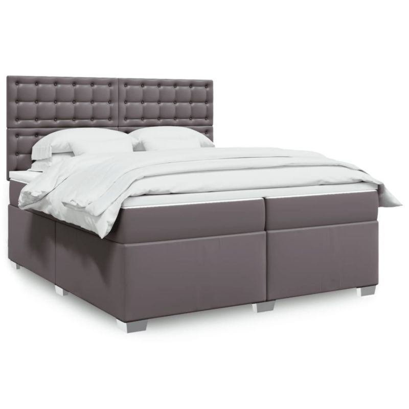 Łóżko kontynentalne WaszeMeble 200x200 cm szare WM-3293038 1 szt.