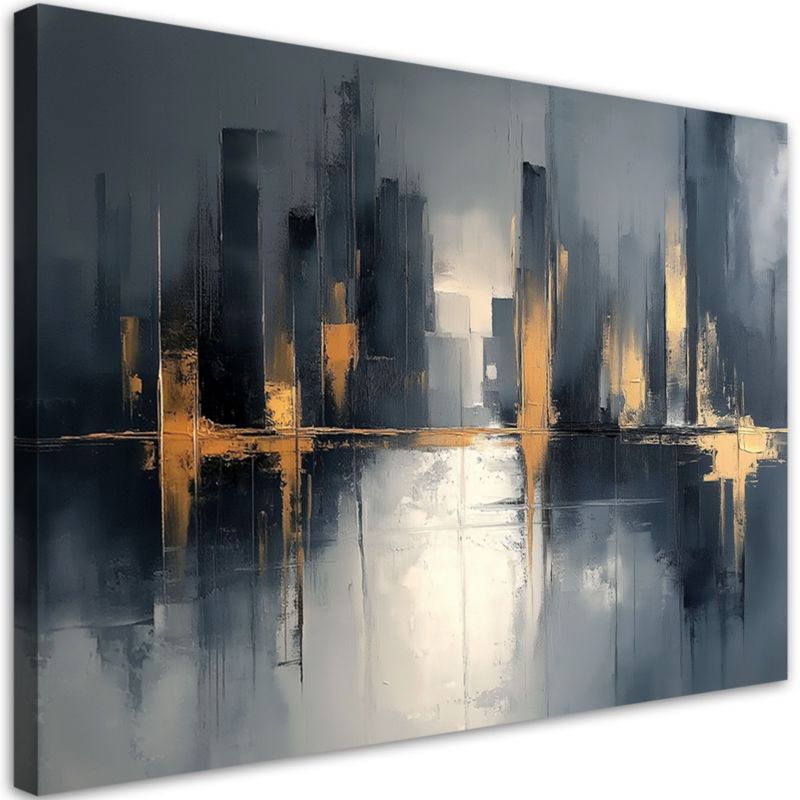 Obraz na płótnie Feeby Abstrakcja Czarno Złota 120x80cm 1szt