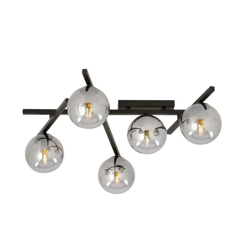 Lampa sufitowa wisząca Emibig Smart 1700 czarno-grafitowa szklane kule 5xE14 x 10W 1 szt.
