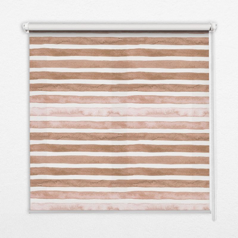 Klasyczna wolnowisząca roleta Tulup 100x140 cm Brązowe Paski 1 szt.