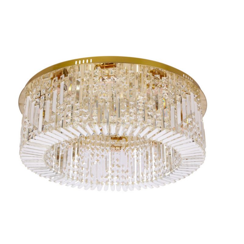 Lampa sufitowa wisząca Candellux Maranga 3345 złoto-przezroczysty kryształowa 10xE14 x 10W 1 szt.
