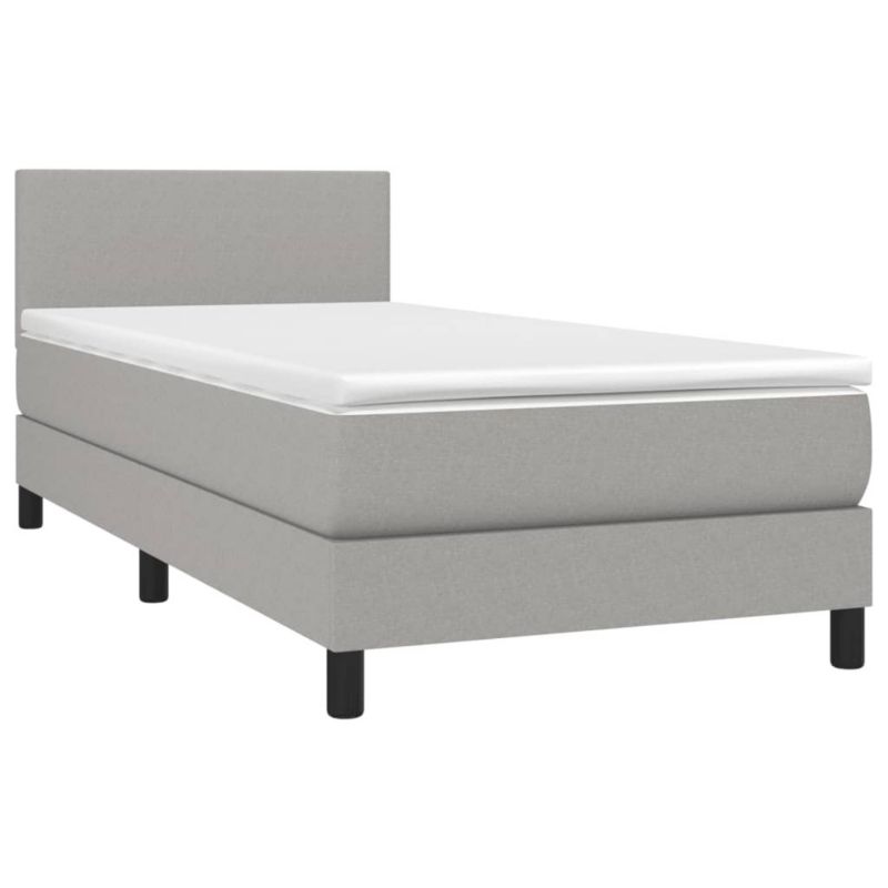 Łóżko kontynentalne WaszeMeble 80x200 cm jasnoszare WM-3132949 1 szt.