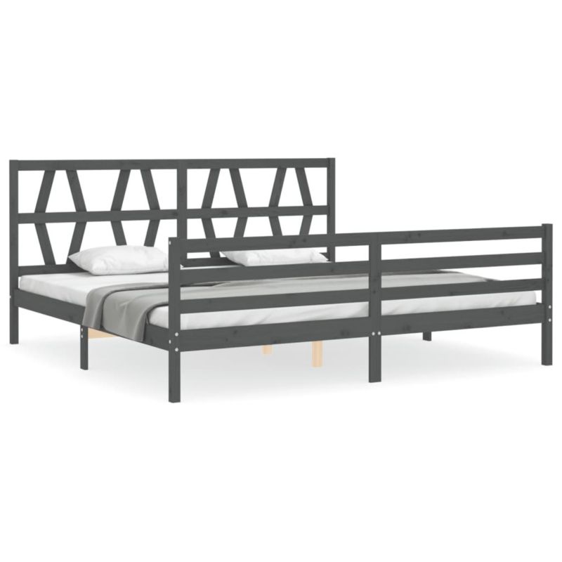 Łóżko drewniane WaszeMeble 200x200 cm szara WM-3194398 1 szt.