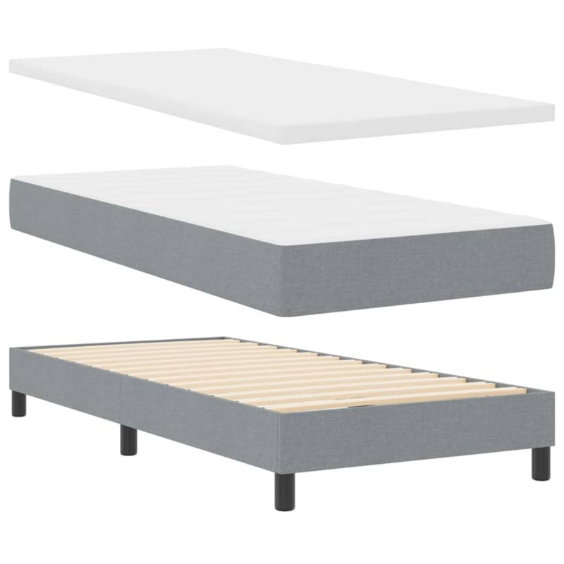 Łóżko z materacem WaszeMeble 90x200 cm jasnoszary WM-3340066 1 szt.