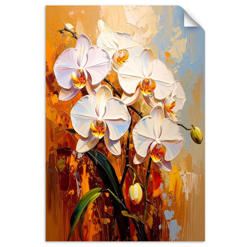 Naklejka na ścianę Feeby Białe Storczyki Kwiaty Natura 100x150cm 1szt