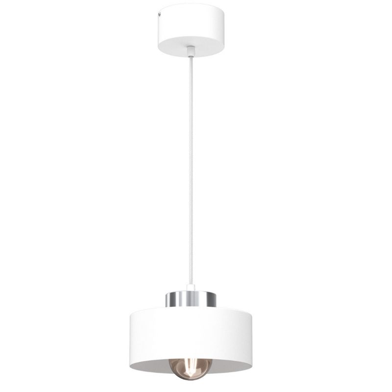 Lampa wisząca Luminex Marti biały matowa-chromowana wym: 110 x 20,5 x 20,5 cm 1xE27 x 15W 1 szt.