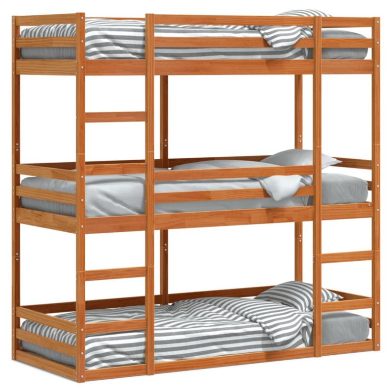 Łóżko piętrowe WaszeMeble 75x190 cm brąz WM-3284262 1 szt.