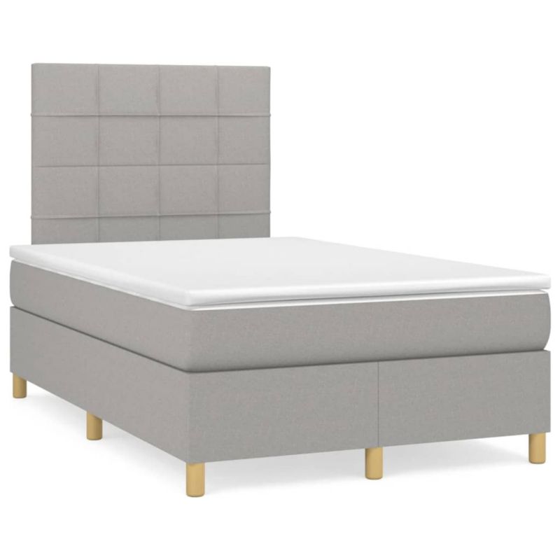 Łóżko kontynentalne WaszeMeble 120x200 cm jasnoszare WM-3142321 1 szt.