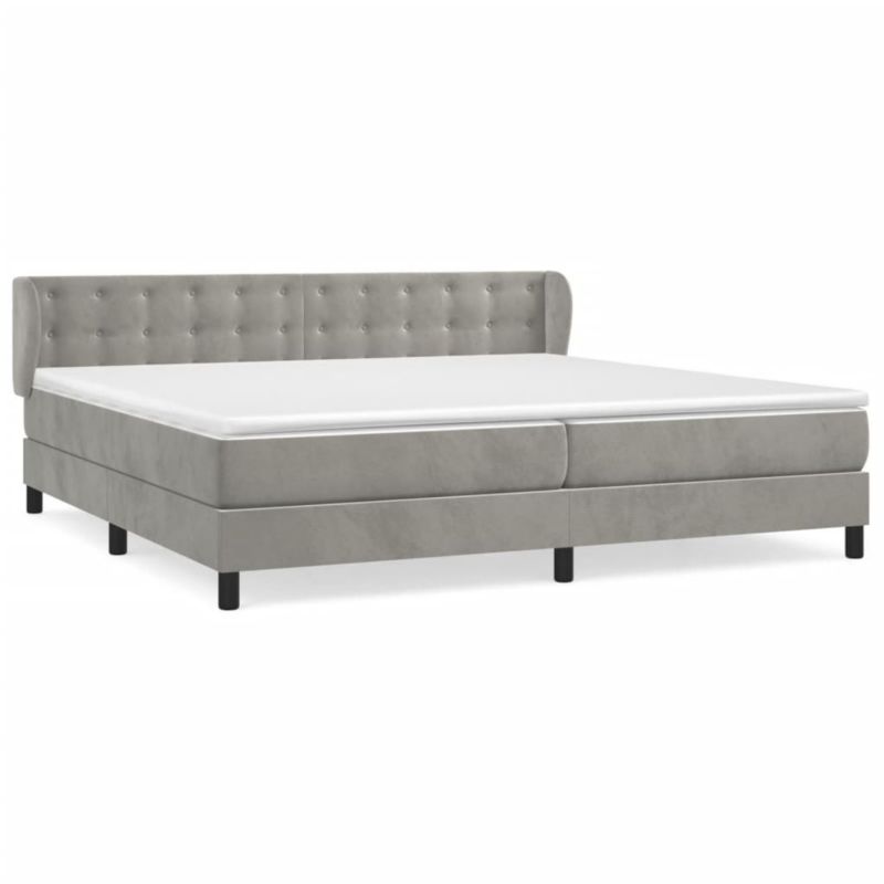 Łóżko kontynentalne WaszeMeble 200x200 cm jasnoszare WM-3127751 1 szt.