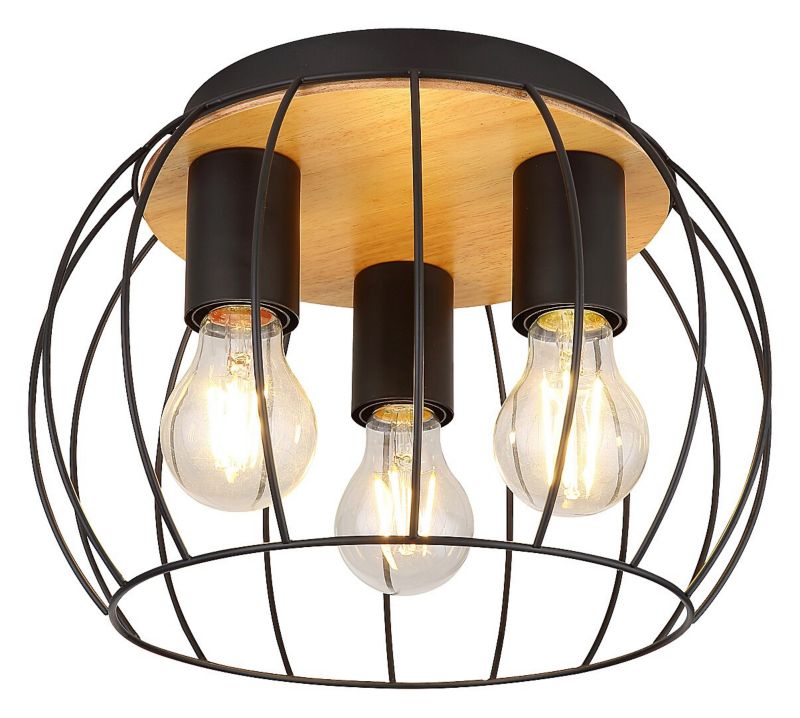 Lampa sufitowa wisząca Rabalux Kamala 2930 czarna industrialna 3xE27 x 1 szt.
