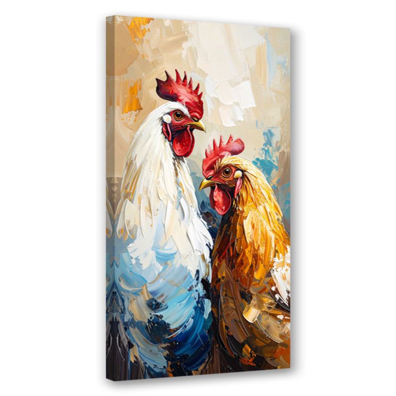 Obraz nowoczesny do kuchni jadalni Feeby Kura Kogut Ptak Zwierzę 50x100cm 1szt