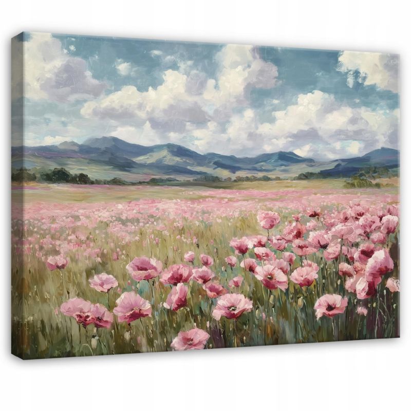 Obraz Kwiaty Pastele Natura WALLARENA 100x70 cm Obraz Ścienny Do Sypialni Salonu Na Płótnie Canvas 1 szt.