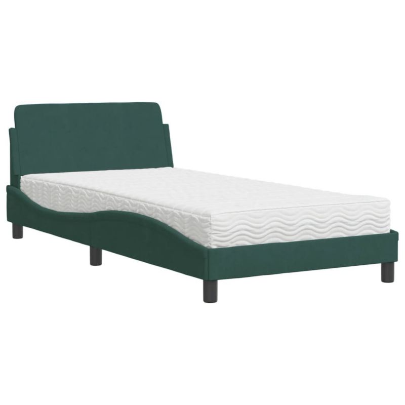 Łóżko tapicerowane WaszeMeble 100x200 cm ciemnozielone WM-3208354 1 szt.