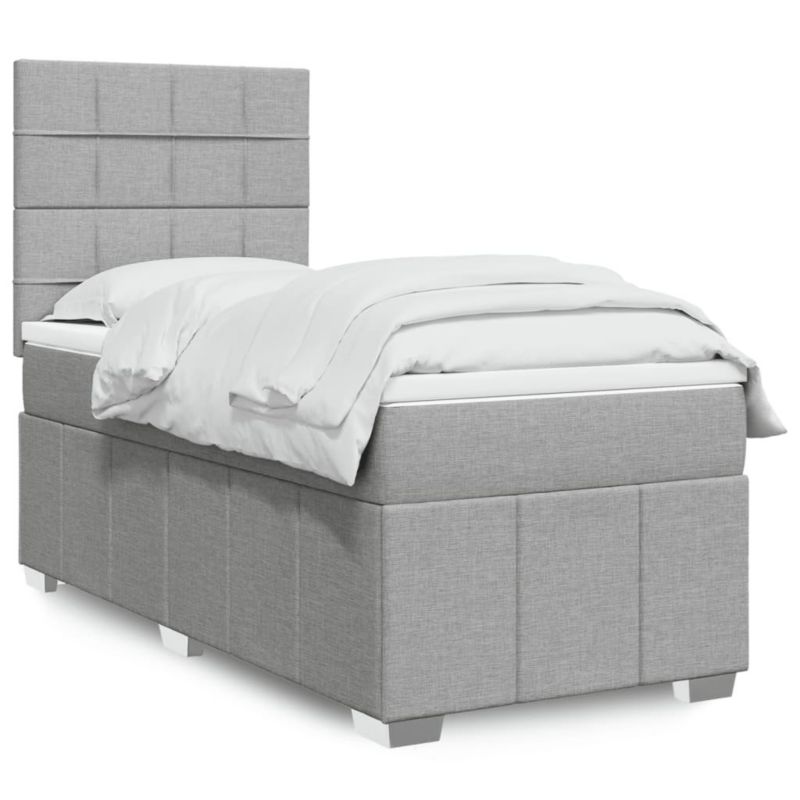 Łóżko kontynentalne WaszeMeble 90x200 cm jasnoszare WM-3291551 1 szt.