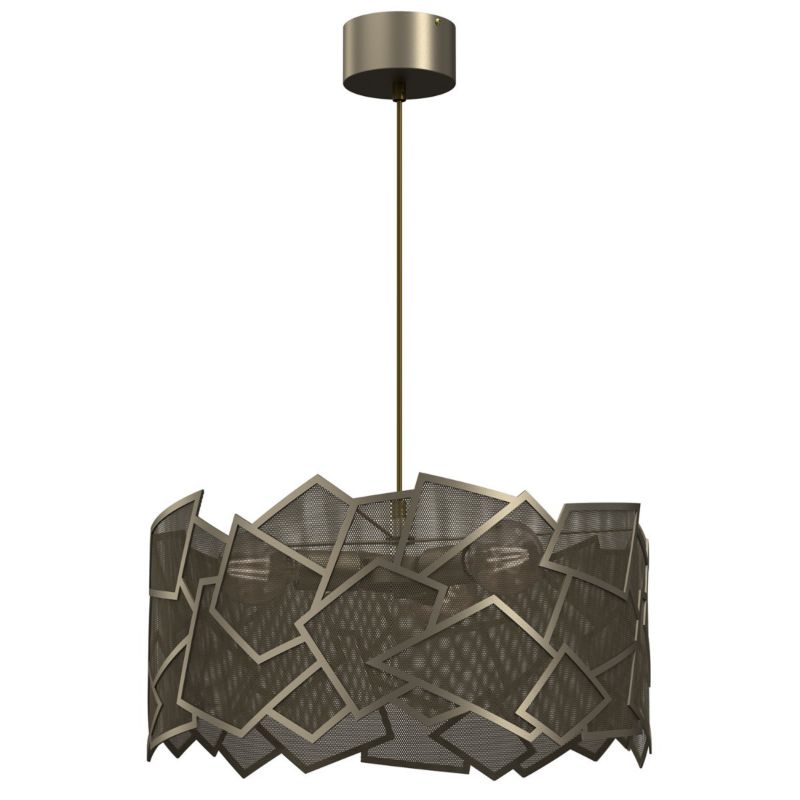 Lampa wisząca Luminex Camo tytanowe złoto wym: 110 x 49,5 x 49,5 cm 3xE27 x 15W 1 szt.