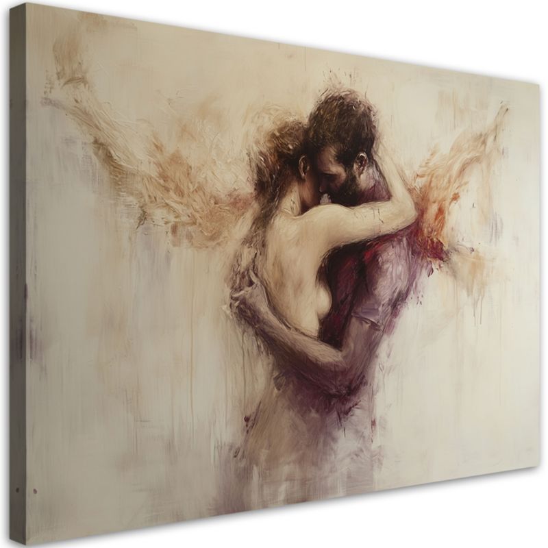Obraz na płótnie Feeby Akt Miłość Kobieta Mężczyzna w Beżu 120x80cm 1szt