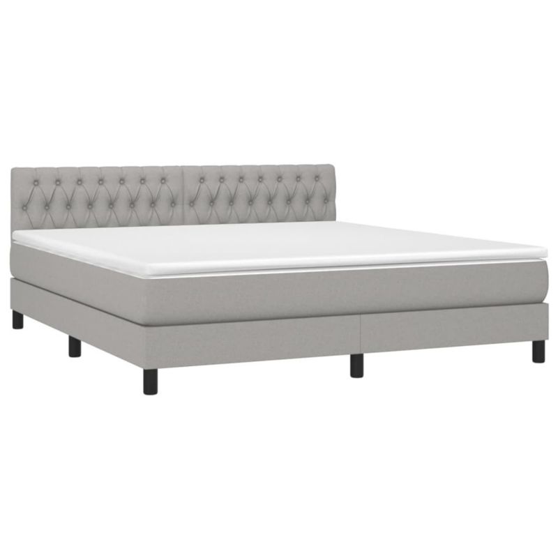 Łóżko kontynentalne WaszeMeble 180x200 cm jasnoszare WM-3133413 1 szt.