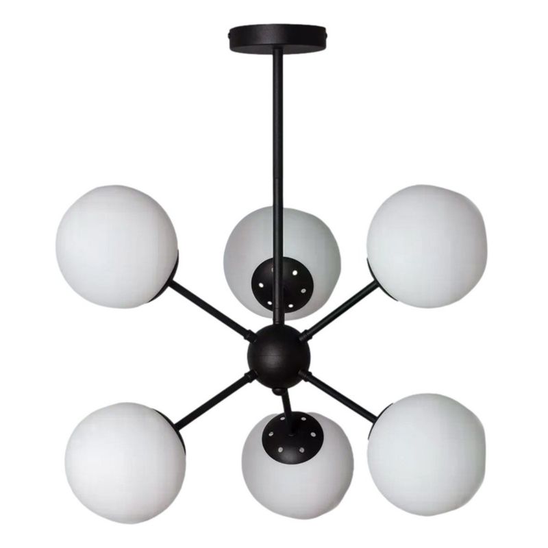 Lampa sufitowa Abruzzo Grappa czarno-biała wym: 61 x 60 x 60 cm 6xE27 x 20W 1 szt.