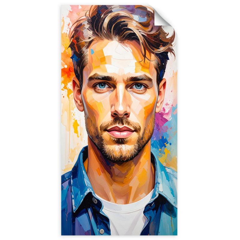 Naklejki samoprzylepne do salonu sypialni Feeby Portret Mężczyzna Model 60x120cm 1szt