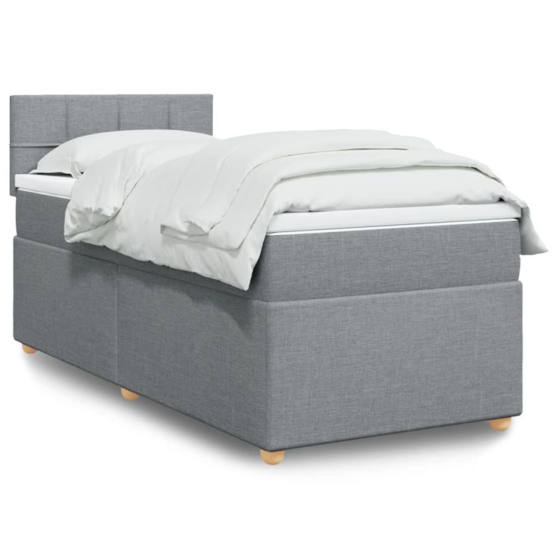 Łóżko kontynentalne WaszeMeble 90x200 cm jasnoszare WM-3286563 1 szt.