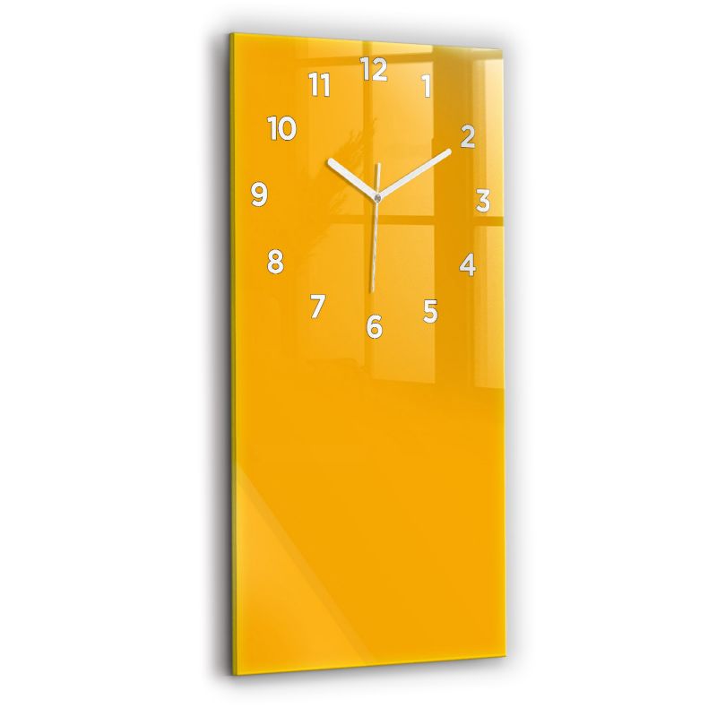 Zegar z białymi wskazówkami Wallfluent 30x60 cm Kolor złoto-żółty Szklany 1 szt.