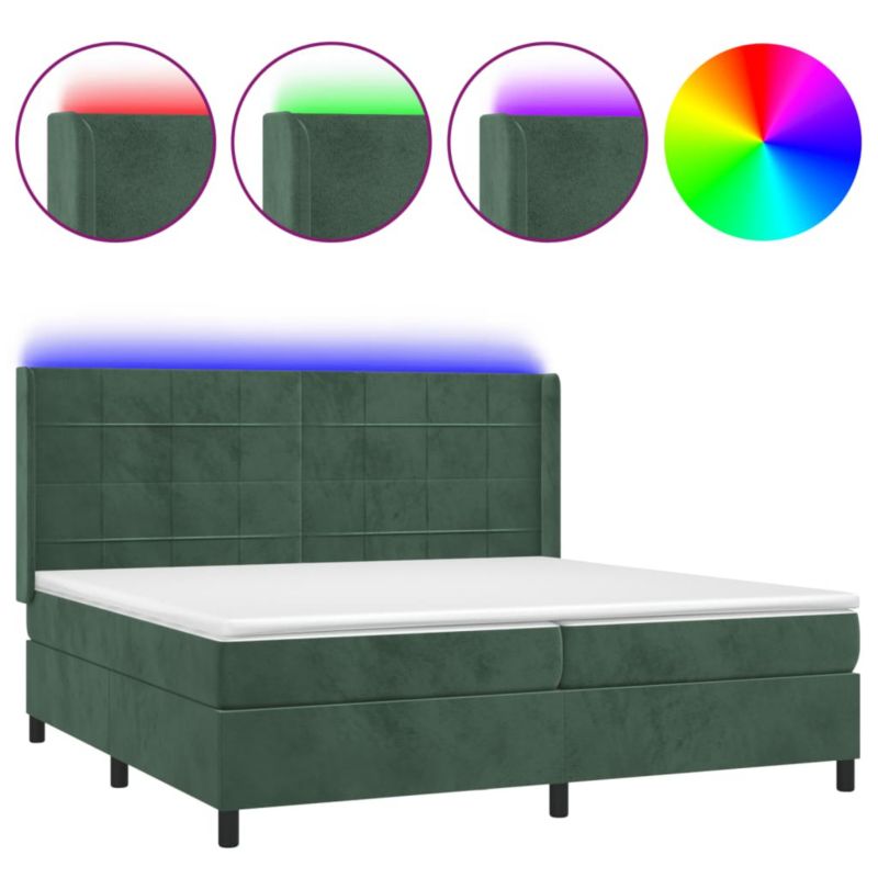 Łóżko z materacem WaszeMeble 200x200 cm zielony WM-3139586 1 szt.