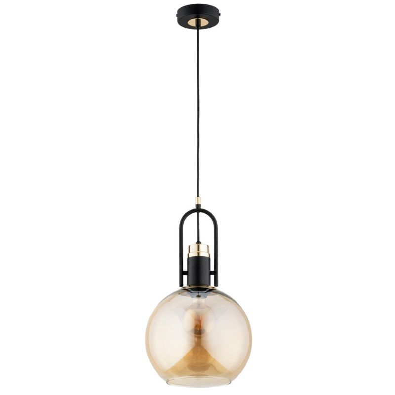 Lampa wisząca Alfa Movena 2754 czarno-bursztynowy-złota nowoczesna 1xE27 x 15W 1 szt.