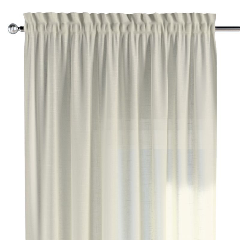 Zasłona na kanale z grzywką 1 szt. 130 x 245 cm Dekoria prześwitujący ecru 1 szt.