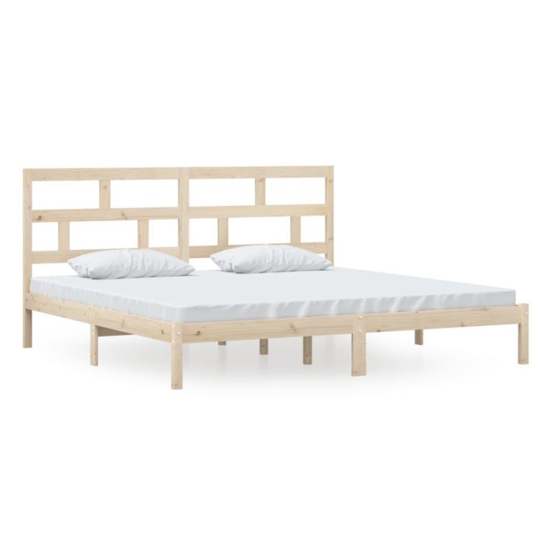 Łóżko drewniane WaszeMeble 200x200 cm brązowe WM-3101238 1 szt.
