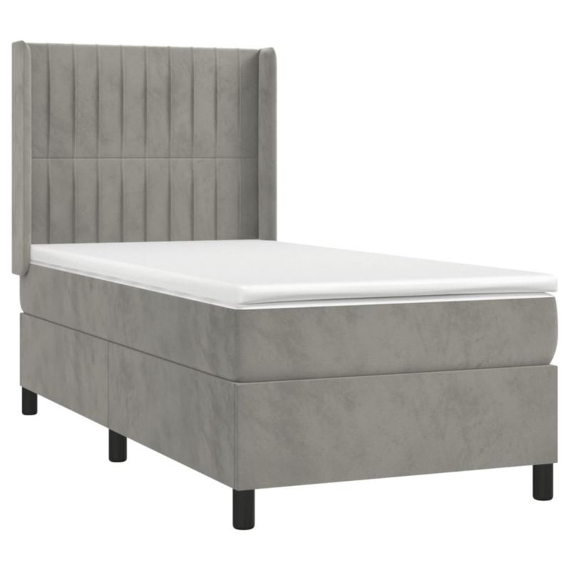 Łóżko kontynentalne WaszeMeble 90x200 cm jasnoszare WM-3132777 1 szt.