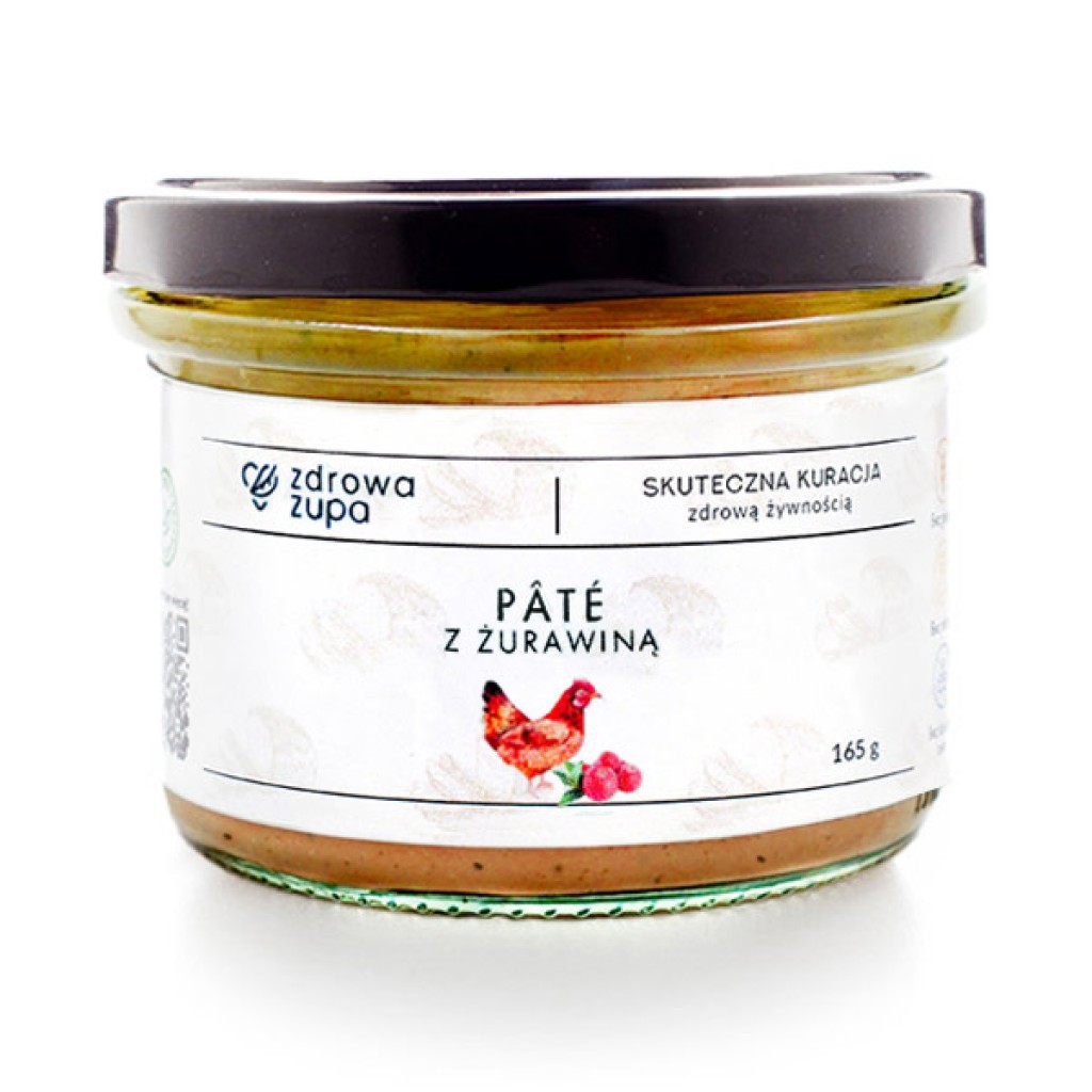Pâté z żurawiną bezglutenowe, czysty skład 165 gram
