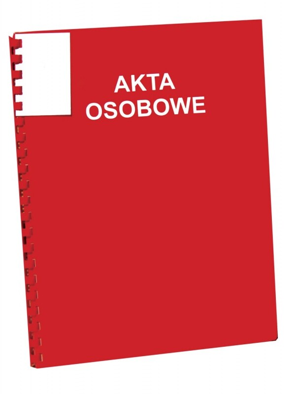 Teczka do akt osobowych Konfex T02, A4, z bindą zewnętrzną, ABCD, czerwony