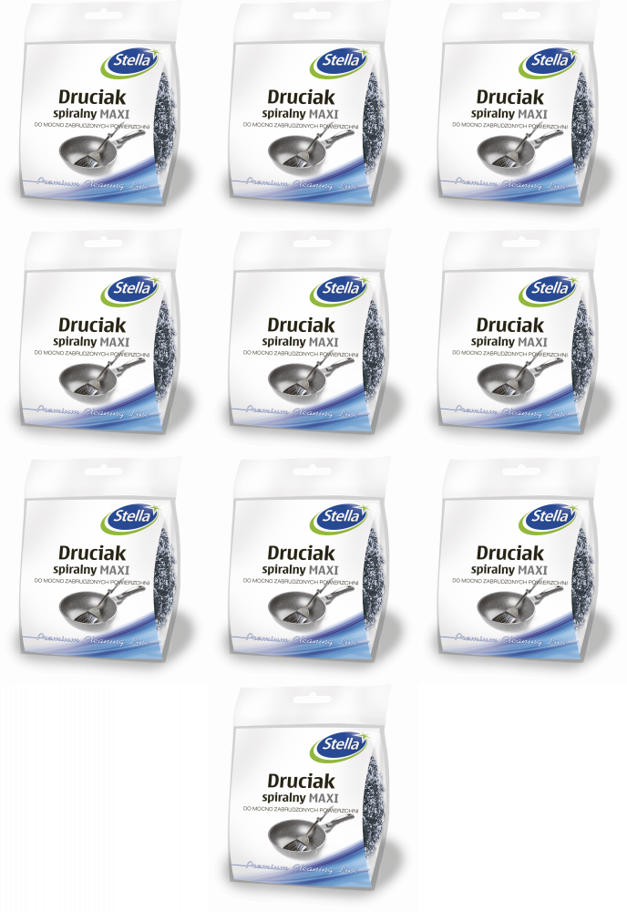 10x Druciak spiralny Stella Maxi, 1 sztuka, srebrny