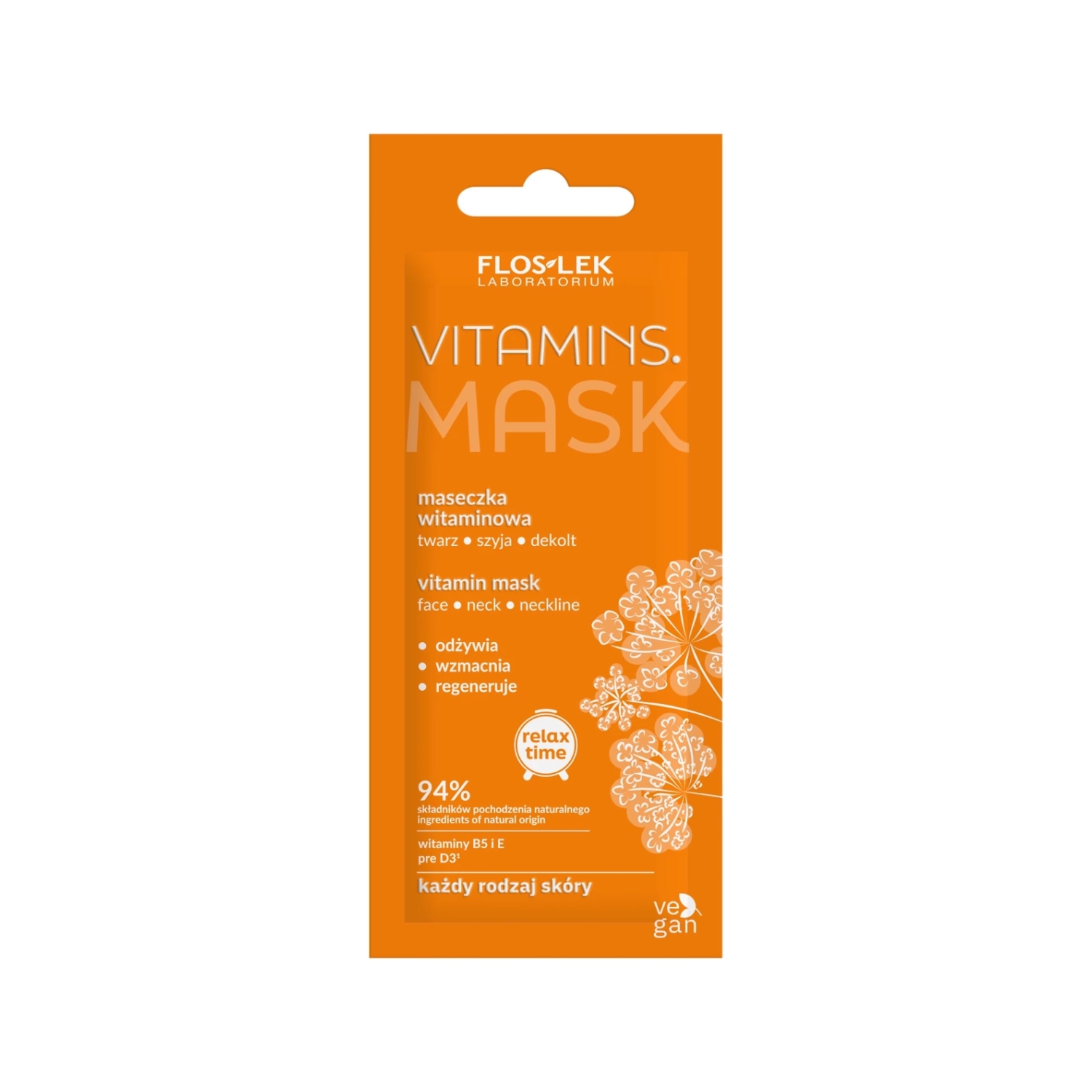 Floslek - vitamins, maseczka witaminowa twarz, szyja dekolt, 6 ml