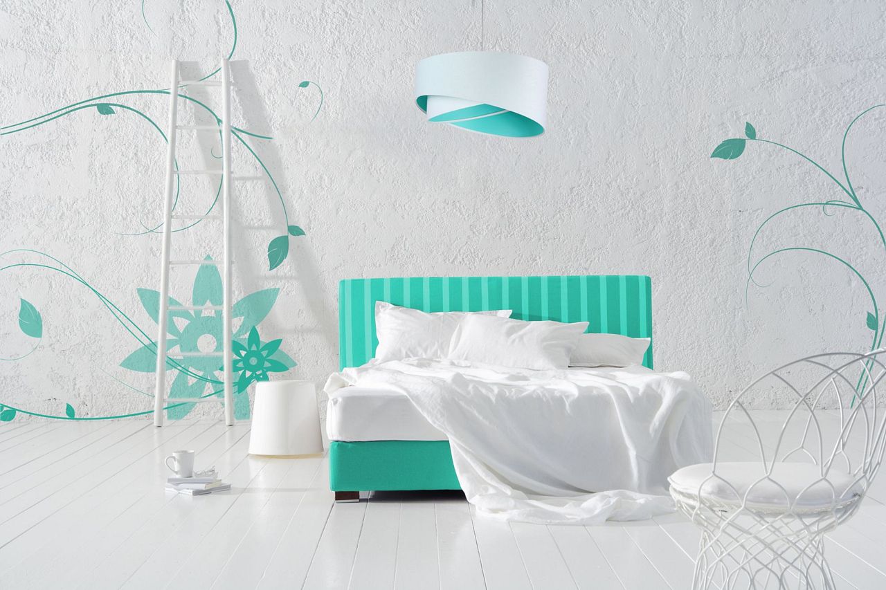BPS Koncept Galaxy lampa wisząca 1x60 W biała-miętowa 060-063