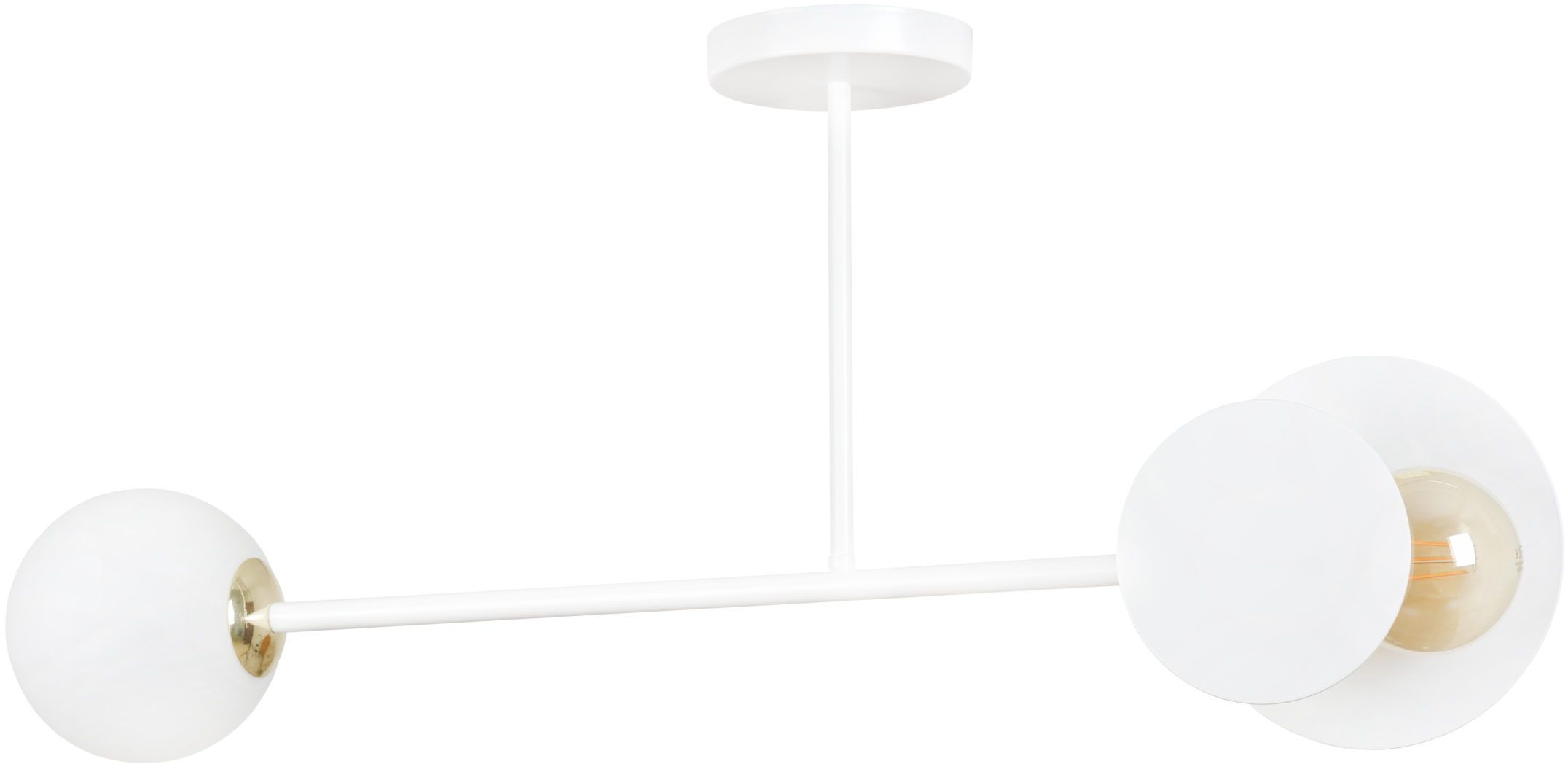 Emibig Modo lampa podsufitowa 2x15 W biała-złota 613/2
