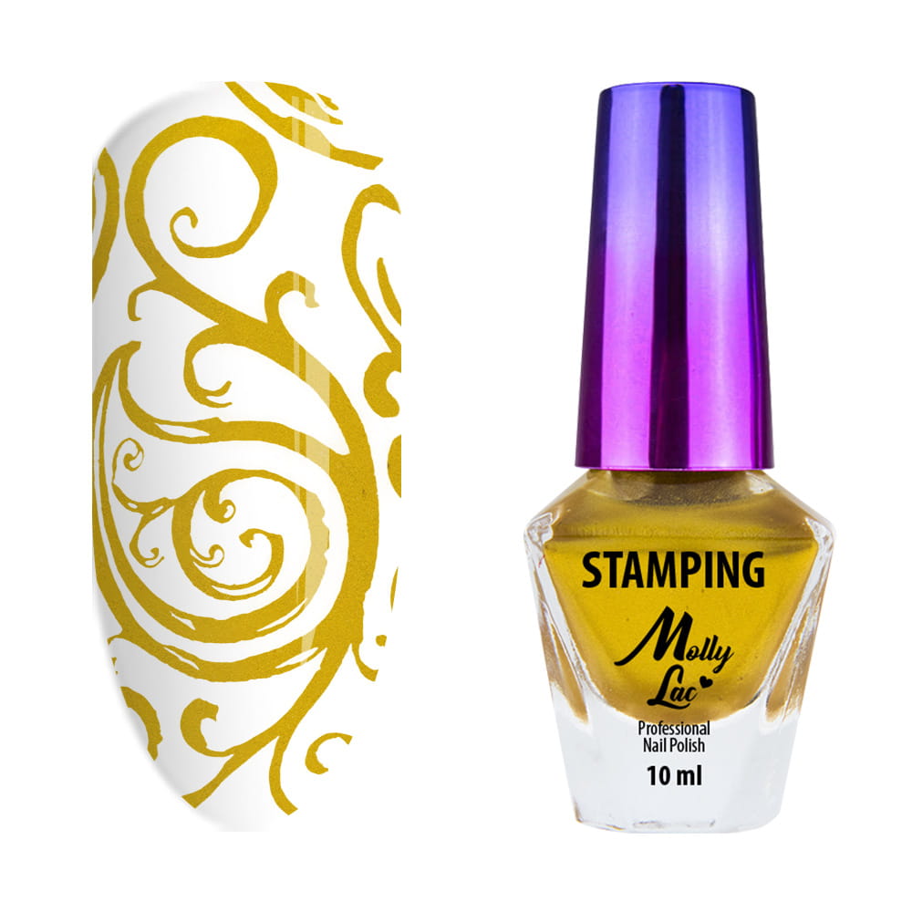 Lakier do stempli i stampingu MollyLac 10 ml Złoty Nr 4
