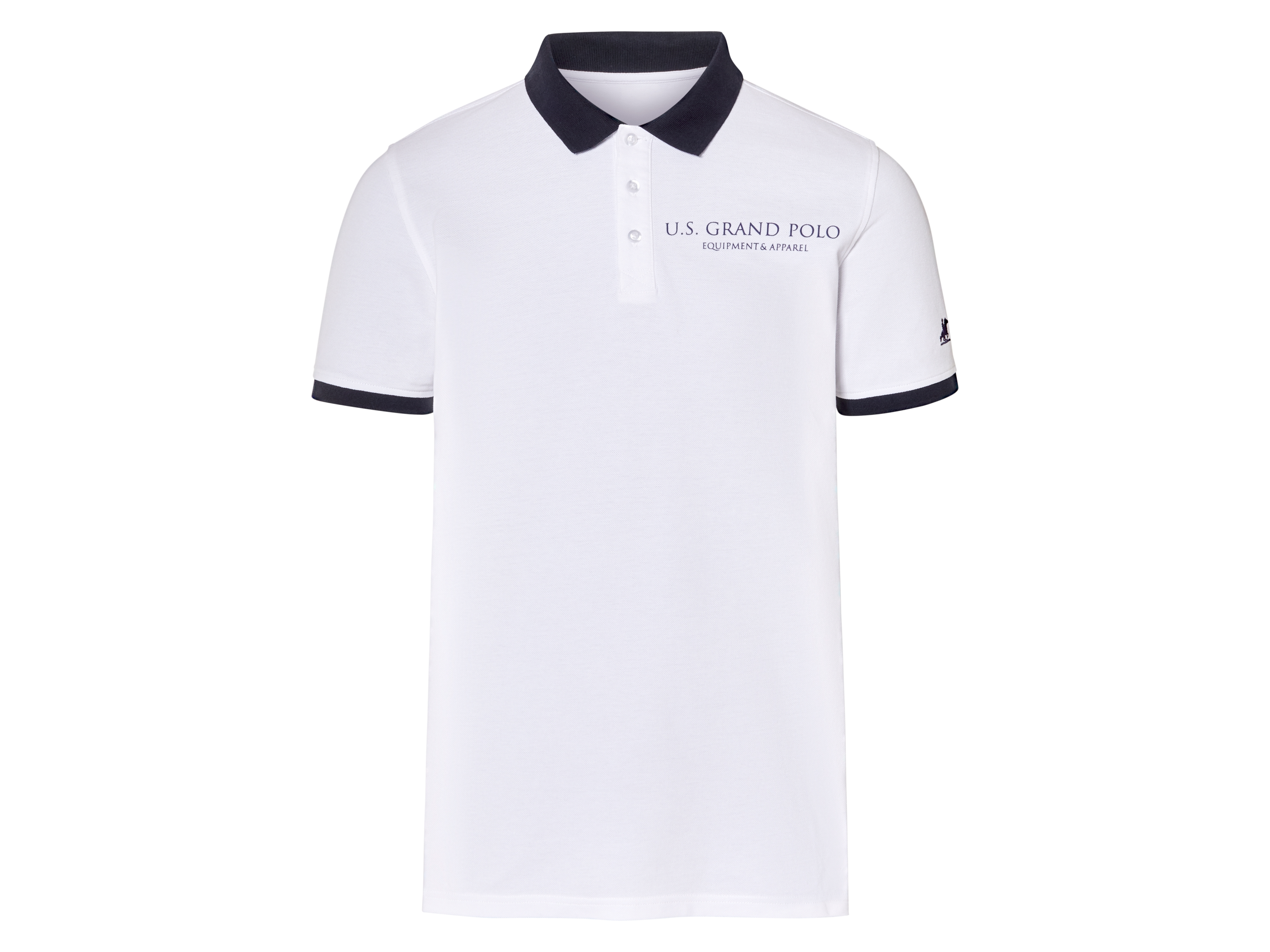 U.s. Grand Polo Koszulka polo męska z bawełny Biały, M 48/50
