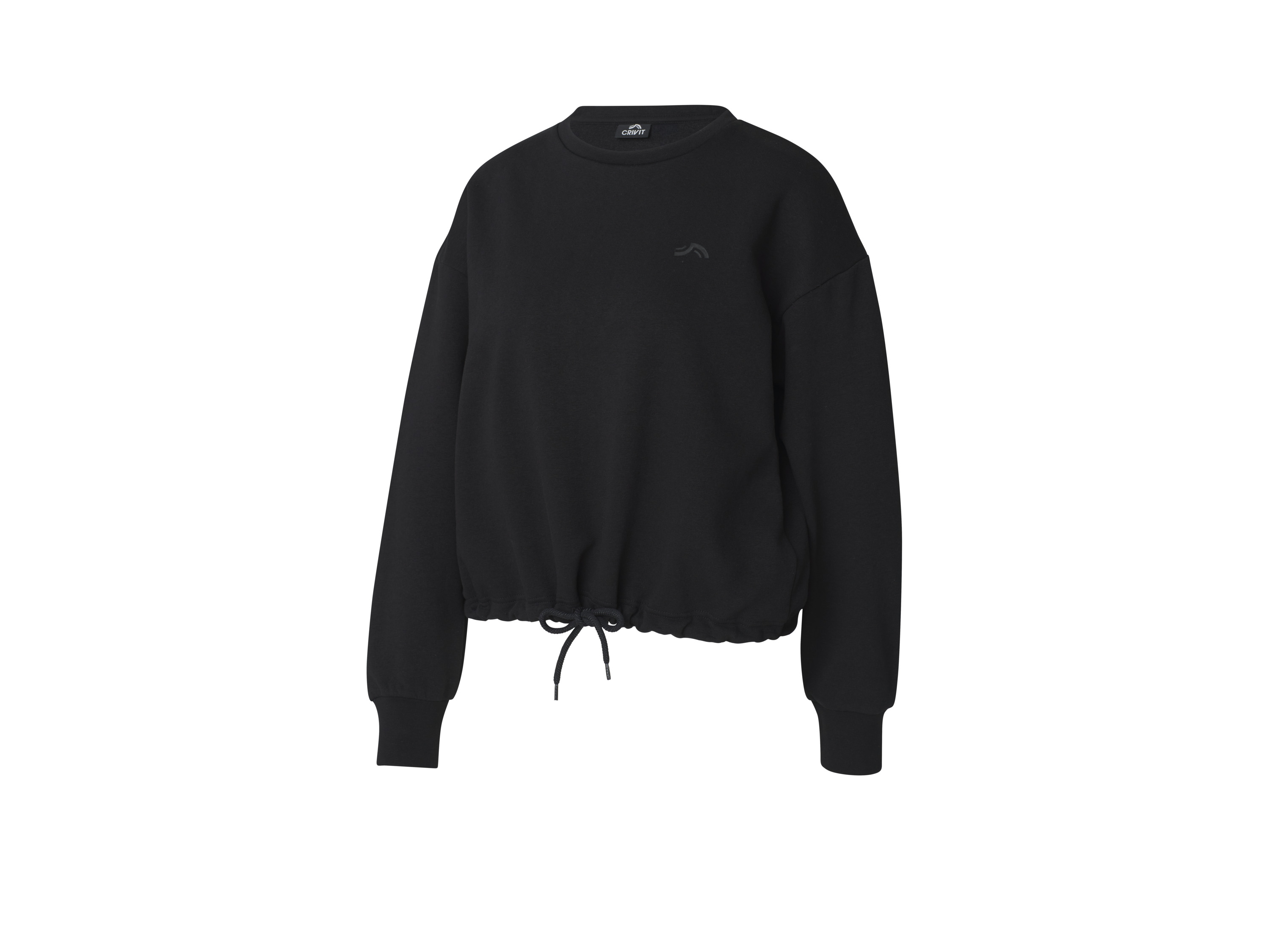Crivit Bluza damska z kapturem i sznurkiem Czarny, XS 32/34