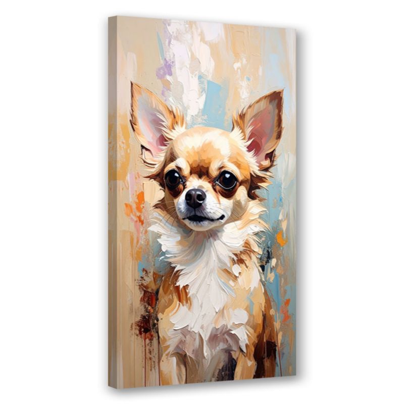 Obraz nowoczesny do salonu biura Feeby Chihuahua Pies Zwierzę Beżowy 40x80cm 1szt
