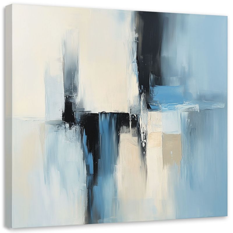 Obraz do salonu sypialni loft Feeby Abstrakcja beżowy niebieski 40x40cm 1szt