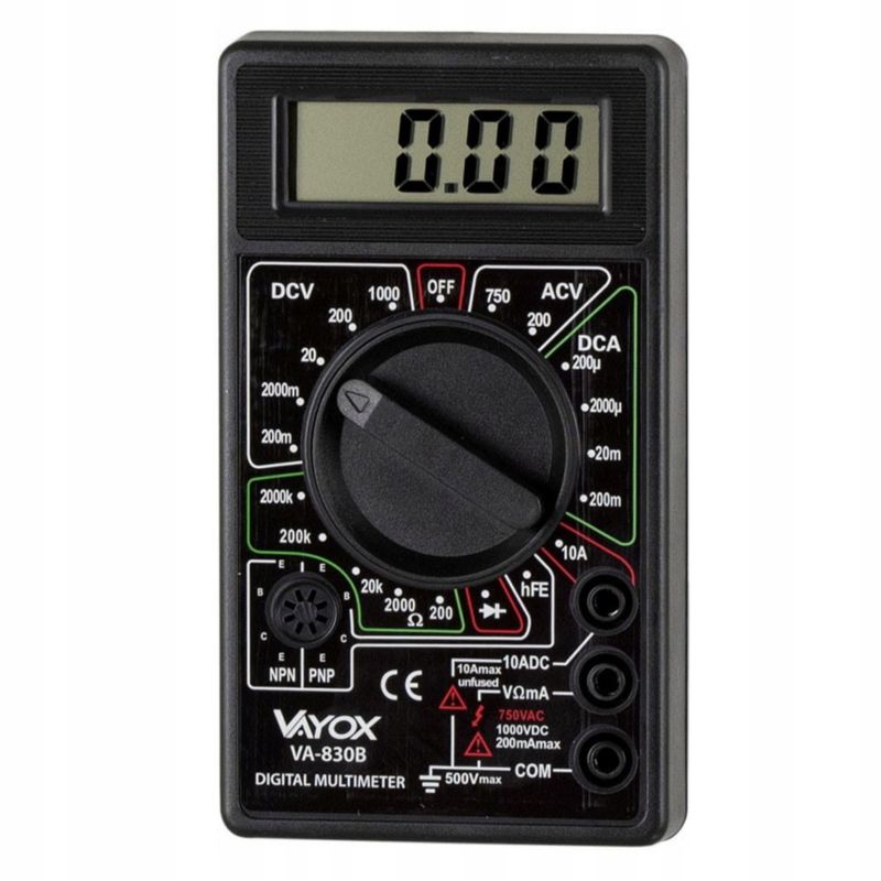 Miernik cyfrowy Vayox VA-830B multimetr uniwersalny 1 szt.