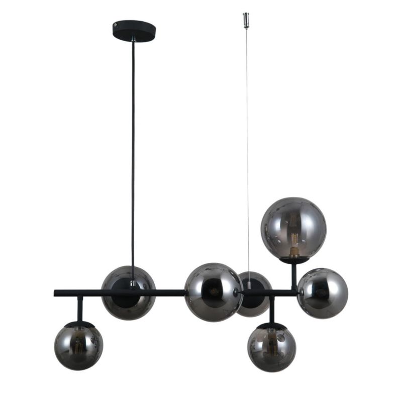 Lampa sufitowa wisząca Italux Frontera 6596 czarny satynowy nowoczesna 7xG9 x 1 szt.