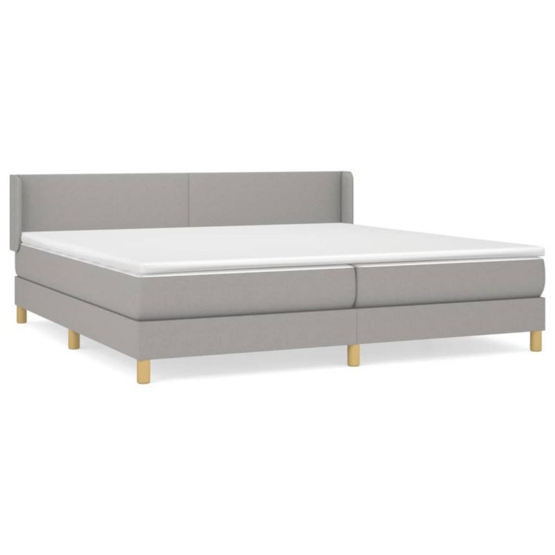 Łóżko kontynentalne WaszeMeble 200x200 cm jasnoszare WM-3130137 1 szt.