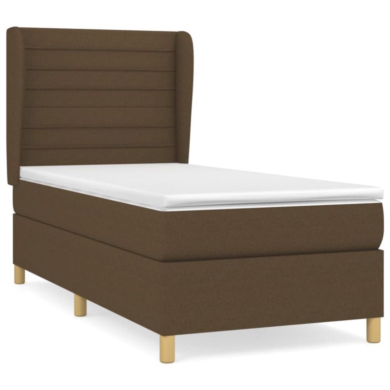 Łóżko z materacem tapicerowane WaszeMeble 90x200 cm brąz WM-3128576 1 szt.