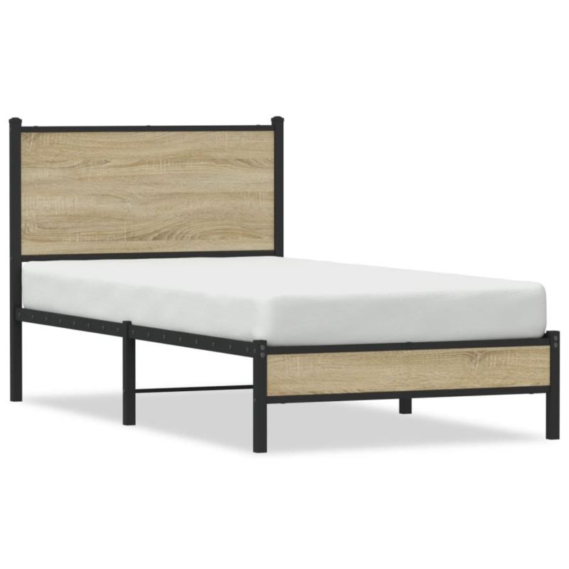 Łóżko metalowe WaszeMeble 75x190 cm dąb sonoma WM-4007858 1 szt.