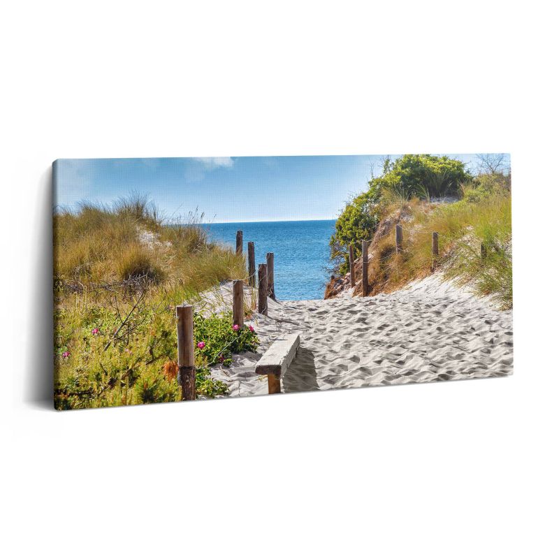 Obraz na płótnie Wallfluent 100x50 cm Piaszczysta droga na plaże i morze 1 szt.